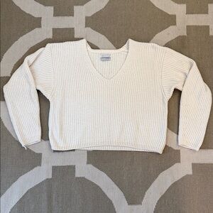 Urban outfitters cream chenille cropped sweater